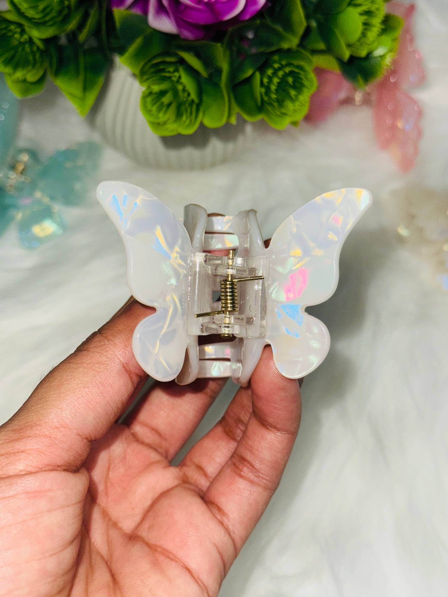 ✨N5. Ethereal Butterfly Hairclaw – White Fairy🧚‍♀️