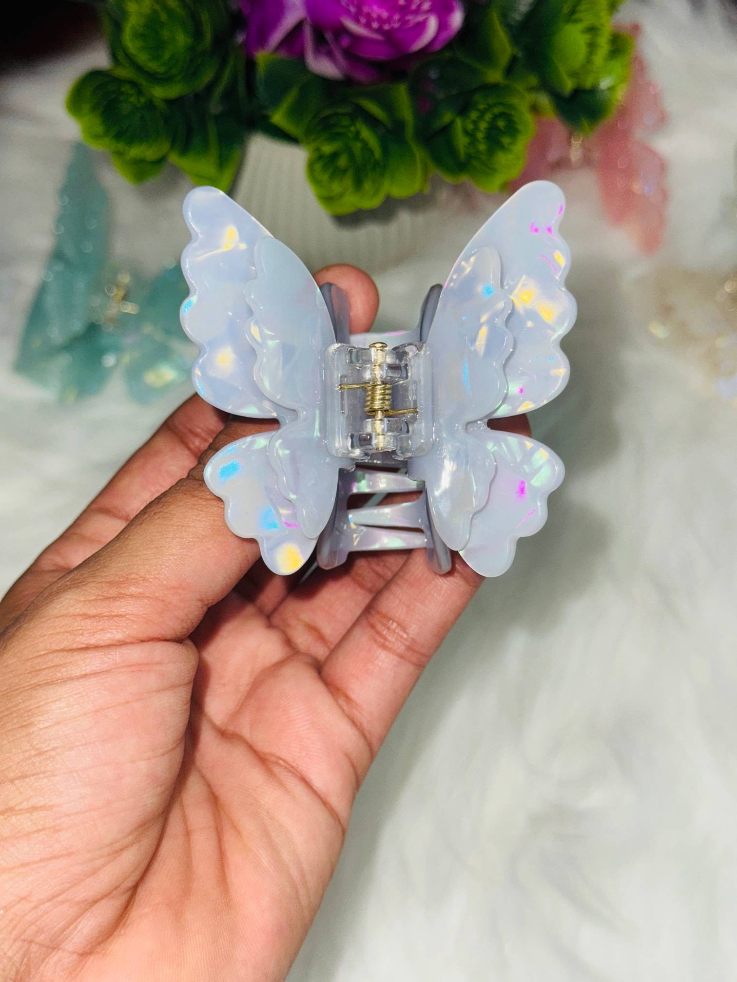 ✨ 7. Ethereal Butterfly Hairclaw – Cloud Fairy🧚‍♀️